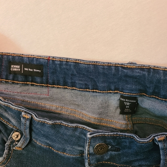 True Religion 203565 Womens Jennie Curvy Skinny Jeans (Destroy Medium)- size 31 - Picture 7 of 7